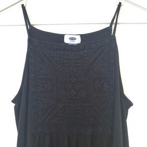 3/$15 Old Navy Black Embroidered Boho Swing Tank